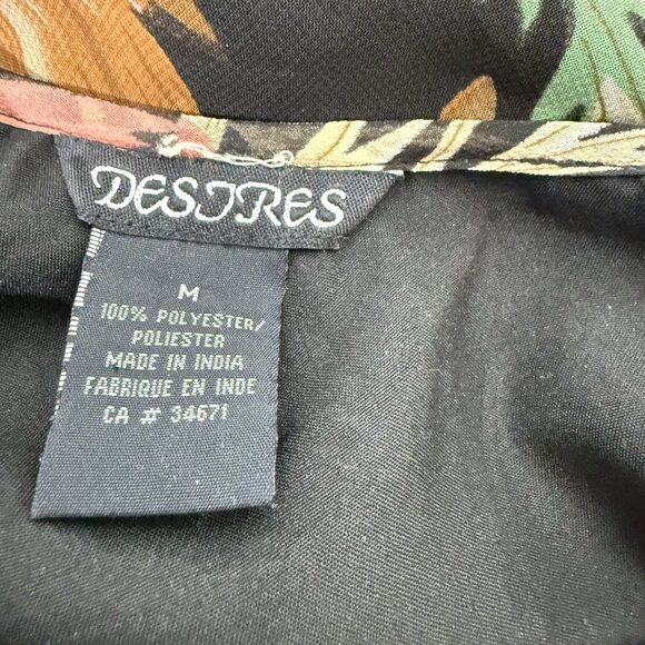 Vintage 90s Maxi Dress Floral Black Beaded Matching Scarf Fairy Feminine M - Picture 6 of 16